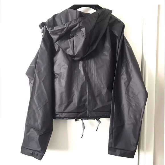 Hunter Original Hero Vinyl Waterproof Cropped Smock Navy Women’s SZ L NWT $180 - Picture 12 of 13